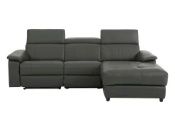 Tanaro | Sofá Chaise Lounge 3 Lugares Direito com Função Eléctrica em PU Cinza
