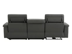 Tanaro | Sofá Chaise Lounge 3 Lugares Direito com Função Eléctrica em PU Cinza