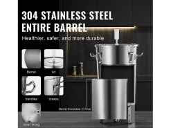 Tanque de Fermentação, SucceBuy Kit de Tanque de Fermentação Doméstica de Aço Inoxidável de 30 L com Fermentador de Cerveja