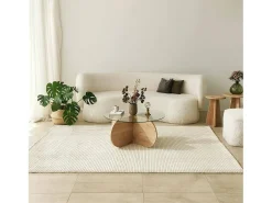 TavDalcibiad sala de estar, Mesa de café, Porta-revistas para sofá, Prateleira para sala, 75x75h35 cm, Carvalho