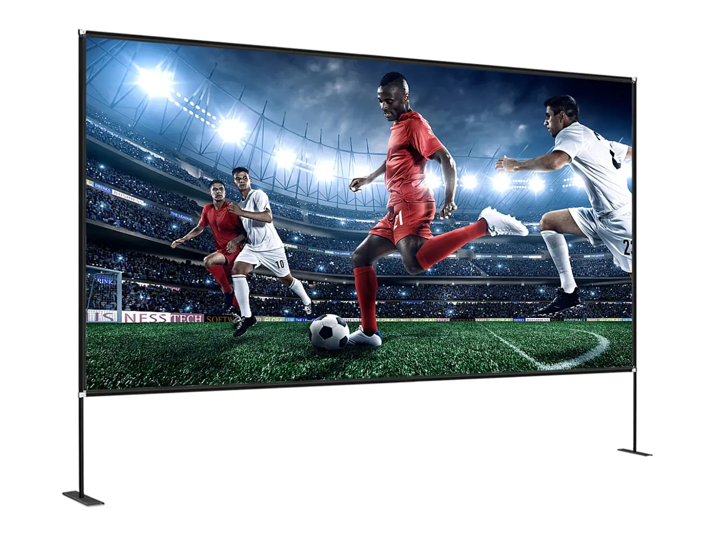 Tela de Cinema ao Ar Livre SucceBuy com Suporte - 381cm, 16:9 HD 4K Portátil para o Interior e o Exterior Cinema em Casa Jogos Escritório