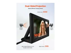 Tela de Projeção Inflável SucceBuy, Fabricada em Material 600D Durável, Incluindo Saco de Armazenamento Portátil, Formato 16:9, 409 x 160 x 272 cm
