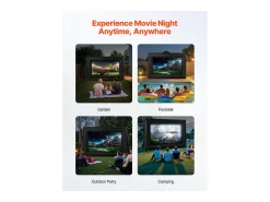 Tela de Projeção Inflável SucceBuy, Material 600D, Portátil com Saco de Armazenamento, Formato 16:9, Ideal para Home Cinema, 378 x 160 x 317 cm