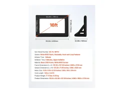 Tela de Projeção Inflável SucceBuy, Fabricada em Material 600D Durável, Incluindo Saco de Armazenamento Portátil, Formato 16:9, 409 x 160 x 272 cm