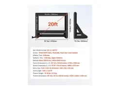 Tela de Projeção Inflável SucceBuy, Material 600D, Portátil com Saco de Armazenamento, Formato 16:9, Ideal para Home Cinema, 476 x 200 x 378 cm