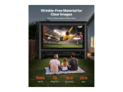 Tela de Projeção Inflável SucceBuy, Material 600D, Portátil com Saco de Armazenamento, Formato 16:9, Ideal para Home Cinema, 476 x 200 x 378 cm