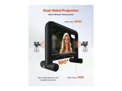 Tela de Projeção Inflável SucceBuy, Material 600D, Portátil com Saco de Armazenamento, Formato 16:9, Ideal para Home Cinema, 354 x 130 x 290 cm