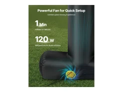Tela de Projeção Inflável SucceBuy, Material 600D, Portátil com Saco de Armazenamento, Formato 16:9, Ideal para Home Cinema, 354 x 130 x 290 cm