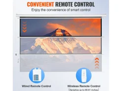 Tela de Projeção Motorizada SucceBuy, 100 Polegadas, Razão de Aspecto 16:9, 4K e 1080 Elétrica