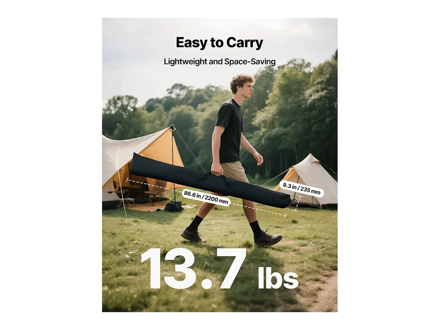 Tela de Projeção SucceBuy com Tripé de 213,4 cm, Lona de Projeção Portátil e Amassável, Grande Ângulo de Visão 160°, 16:9 4K HD, com Bolsa