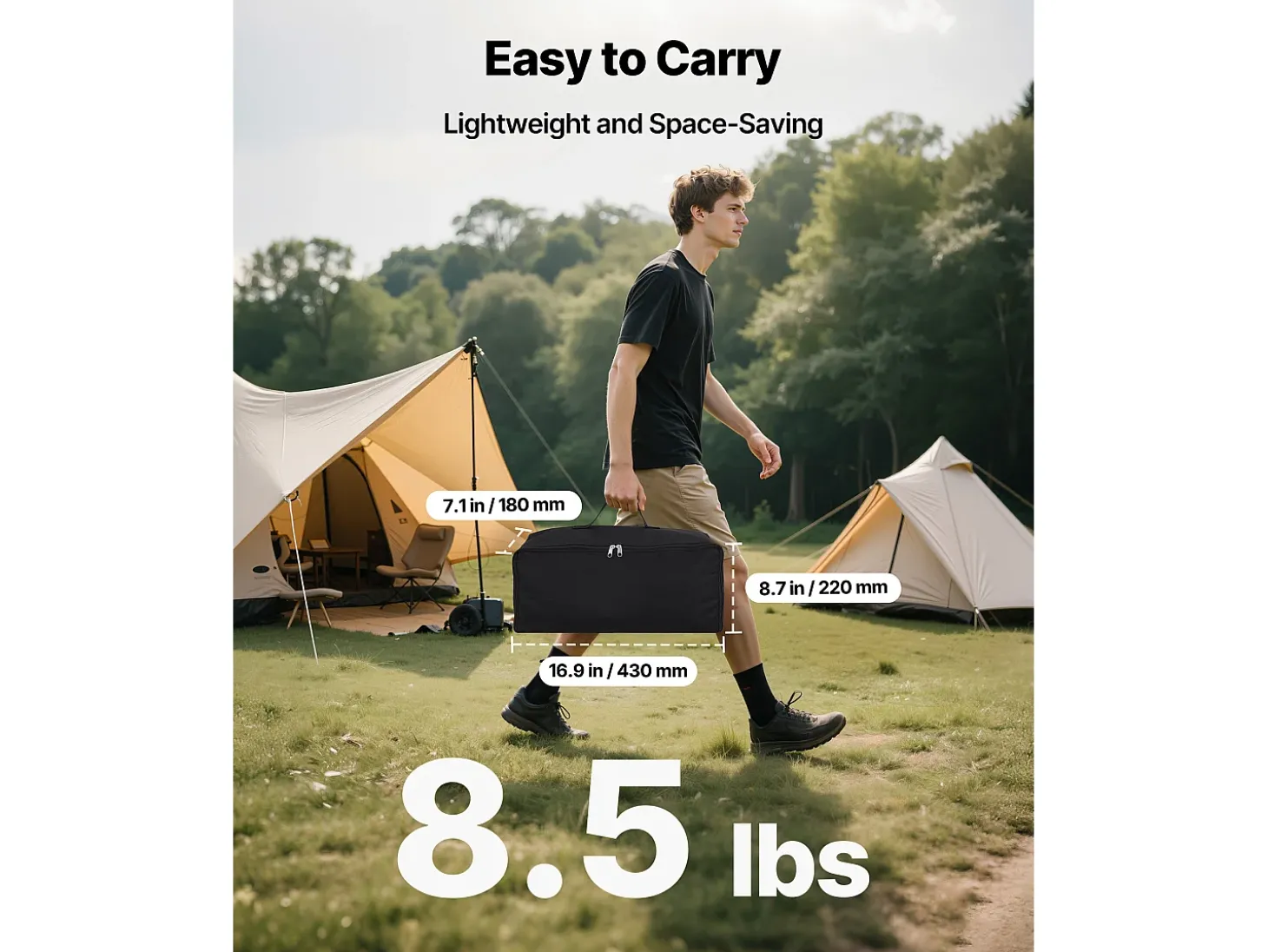 Tela de Projeção SucceBuy de 213,4 cm com 2 Tripés, Lona de Projeção Portátil e Amassável, Grande Ângulo de Visão 160°, 16:9 4K HD, com Bolsa