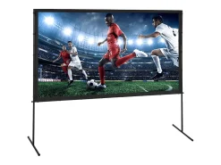 Tela de Projeção SucceBuy Portátil com Base, 254 cm, 16:9 HD de Duas Faces Anti-rugas e Grande Ângulo de Visão, para Projetores de Cinema em Casa
