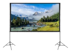 Tela de Projeção SucceBuy Portátil com Base, 305 cm, 16:9 HD de Duas Faces Anti-rugas e Grande Ângulo de Visão, para Projetores de Cinema em Casa