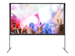 Tela de Projeção SucceBuy Portátil com Base, 305 cm, 16:9 HD de Duas Faces Anti-rugas e Grande Ângulo de Visão, para Projetores de Cinema em Casa