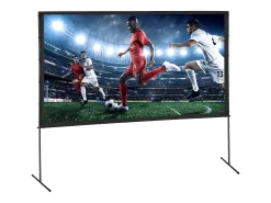 Tela de Projeção SucceBuy Portátil com Base, 305 cm, 16:9 HD de Duas Faces Anti-rugas e Grande Ângulo de Visão, para Projetores de Cinema em Casa