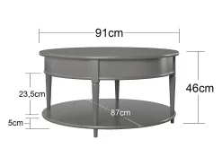 Tinto | Mesa de centro 90 cm em mármore / aço