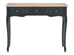 Toucador/mesa consola com 3 gavetas preto