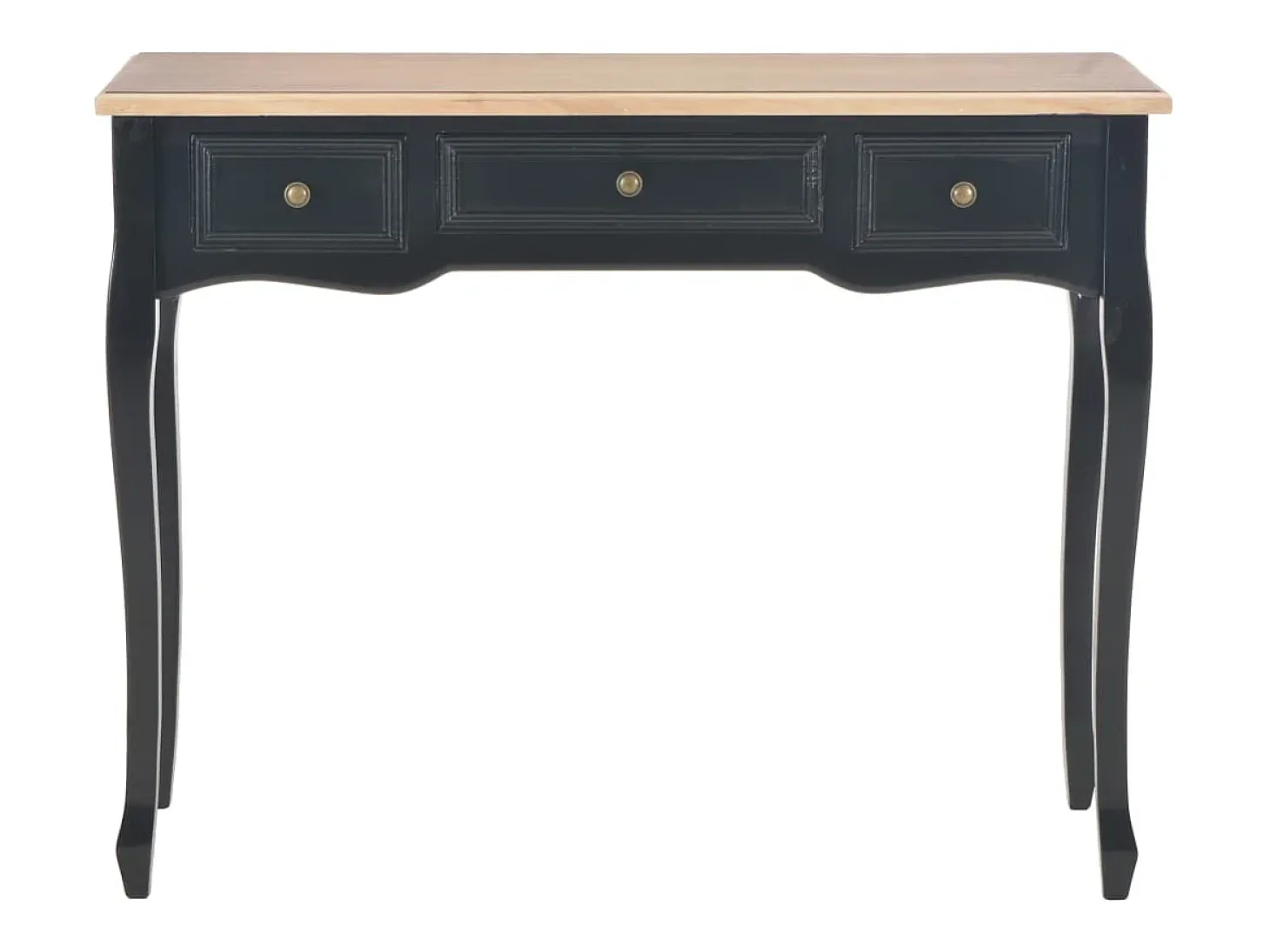 Toucador/mesa consola com 3 gavetas preto