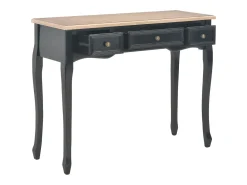 Toucador/mesa consola com 3 gavetas preto