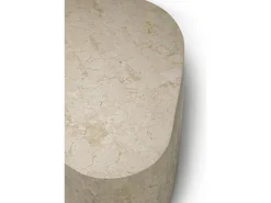 Trapézio - Mesa de centro (100 x 52 x 28h) em pedra fóssil bege