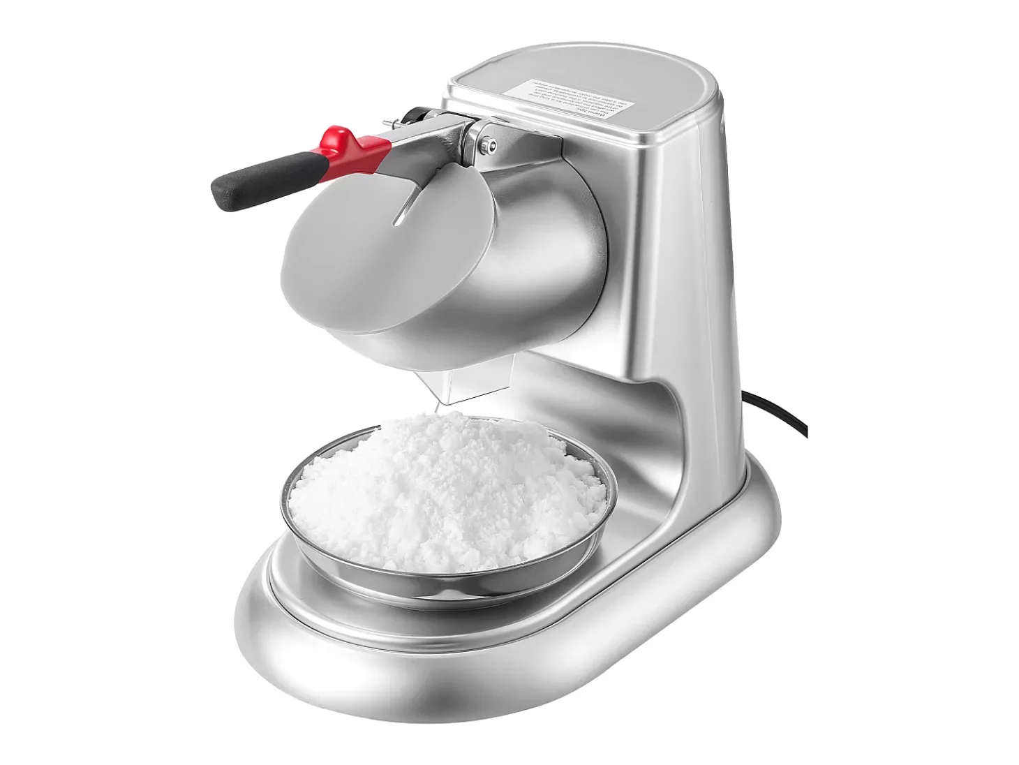 Triturador de Gelo SucceBuy Elétrico Capacidade de 100 kg/h, Máquina de Gelo Picado a 4 Lâminas, de Aço Inoxidável, com Tigela e Tampa, 2000 rpm
