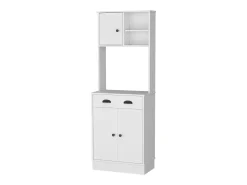 TUHOME Armário de Cozinha para Micro-ondas Powell com 3 Portas, Puxadores e Gaveta