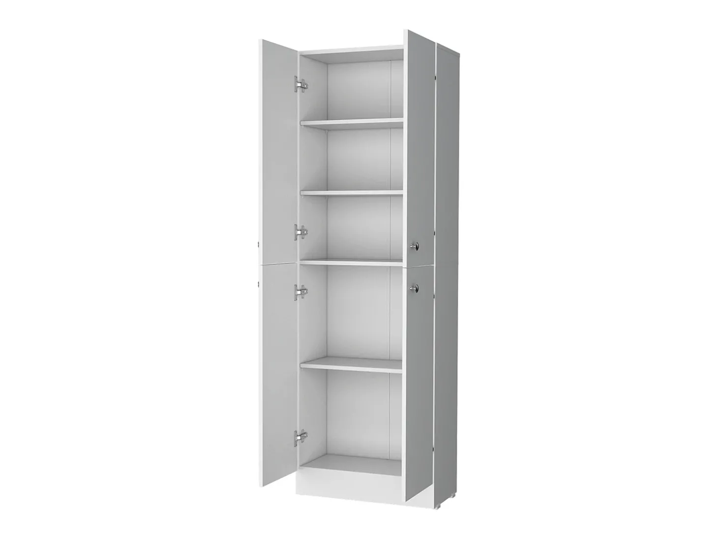 TUHOME Armário Despensa Cameron com 4 Portas e 5 Prateleiras Ocultas, Branco