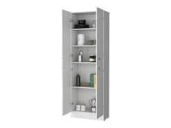 TUHOME Armário Despensa Cameron com 4 Portas e 5 Prateleiras Ocultas, Branco