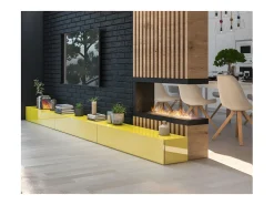 U1000.2 Lareira embutida a bioetanol design com vidro aberto em 3 lados Queimador de 2 litros