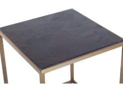 Ulrich | Mesa de apoio em Antiq Brass Nogueira