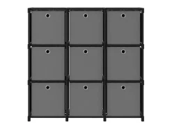 Unid. prateleiras 9 cubos c/ caixas 103x30x107,5cm tecido preto PT346193