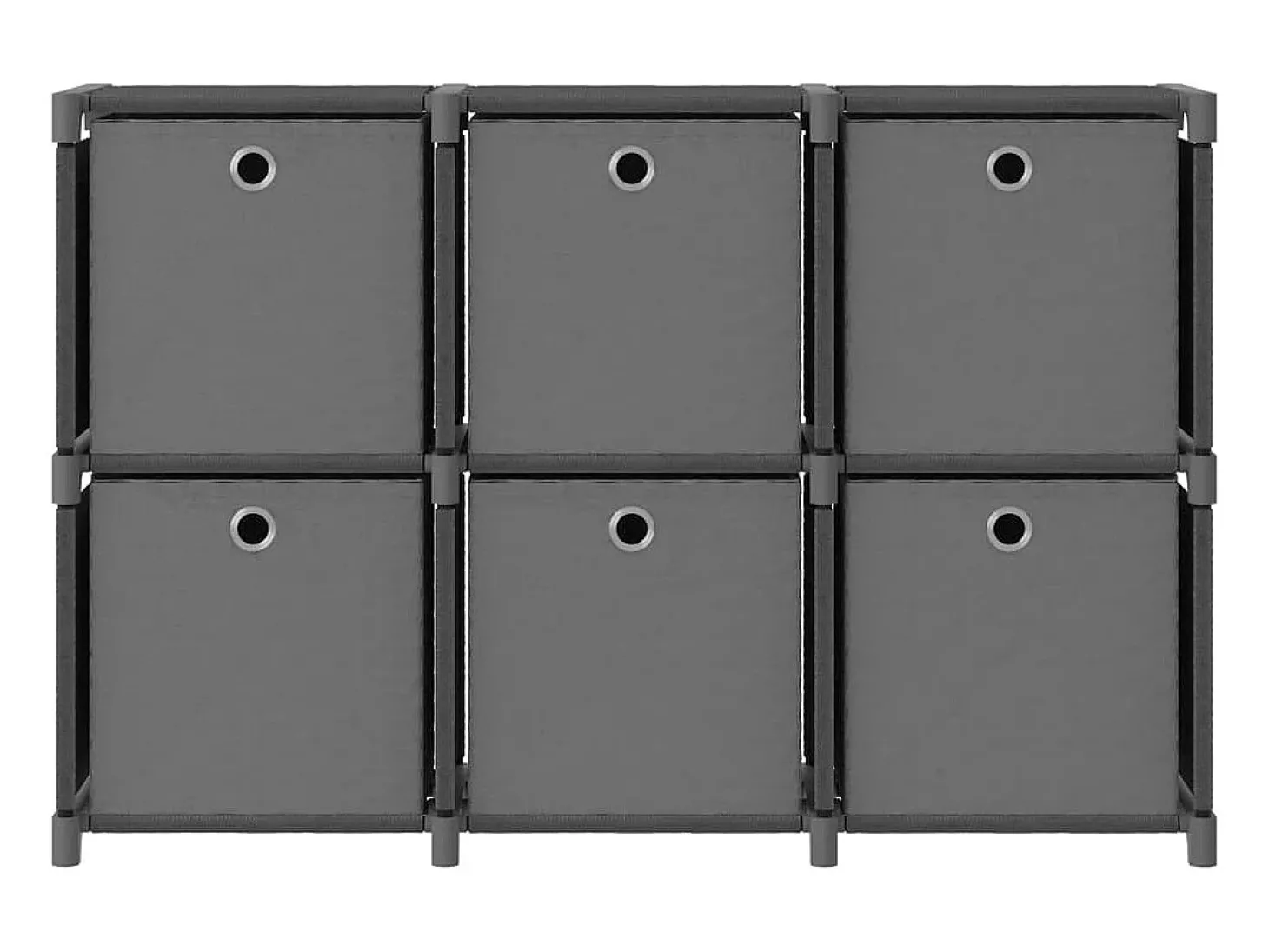 Unid. prateleiras 6 cubos c/ caixas 103x30x72,5cm tecido cinza PT146090