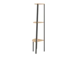Unidade 3 pratel. de canto 45,5x31,5x120cm castanho-claro/preto