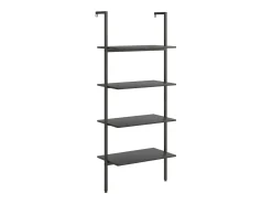 Unidade 4 prateleiras inclinada 64x35x152,5 cm preto PT737887
