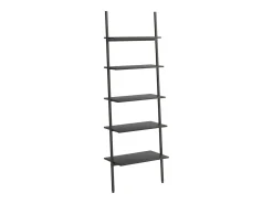 Unidade 5 prateleiras inclinada 64x34x185,5 cm preto