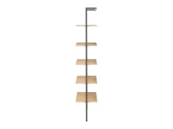 Unidade 5 prateleiras 64x35x185 cm castanho-claro e preto PT708163