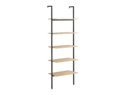 Unidade 5 prateleiras 64x35x185 cm castanho-claro e preto PT708163