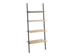 Unidade 4 prateleiras 64x34x150,5 cm castanho-claro e preto PT188366