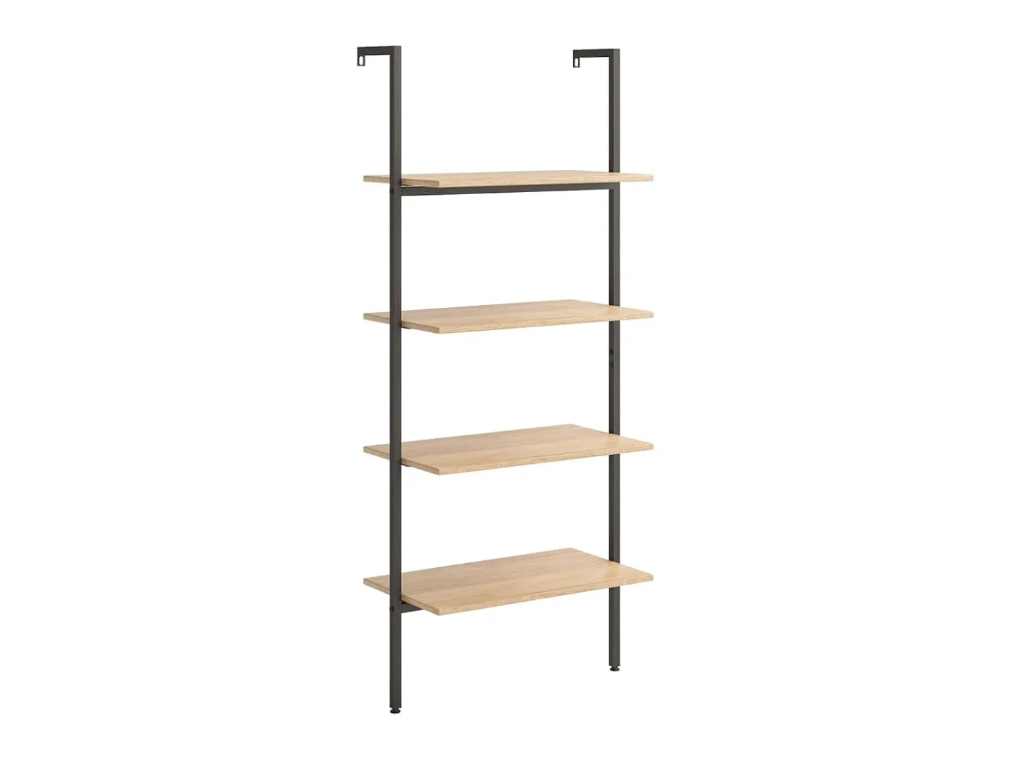 Unidade 4 prateleiras 64x35x152,5 cm castanho-claro e preto PT857698