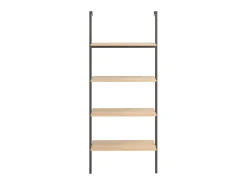 Unidade 4 prateleiras 64x35x152,5 cm castanho-claro e preto PT857698