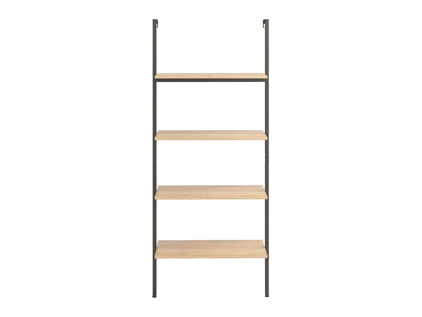 Unidade 4 prateleiras 64x35x152,5 cm castanho-claro e preto PT857698