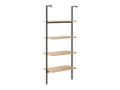 Unidade 4 prateleiras 64x35x152,5 cm castanho-claro e preto PT857698