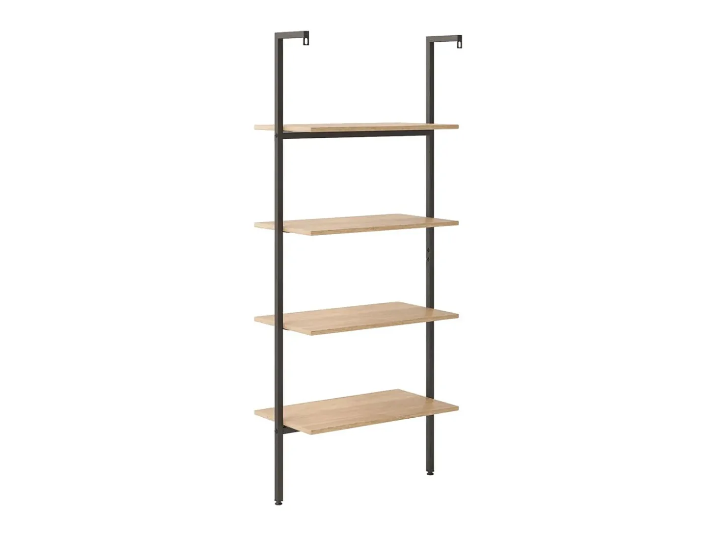 Unidade 4 prateleiras 64x35x152,5 cm castanho-claro e preto PT857698