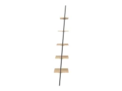 Unidade 5 prateleiras 64x34x185,5 cm castanho-claro e preto PT944139