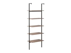 Unidade 5 prateleiras 64x35x185 cm castanho-escuro e preto PT507807