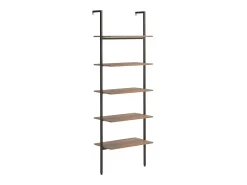 Unidade 5 prateleiras 64x35x185 cm castanho-escuro e preto PT507807
