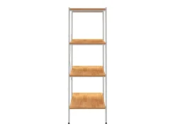 Unidade com 4 prateleiras 80x40x130 cm branco/cor de carvalho