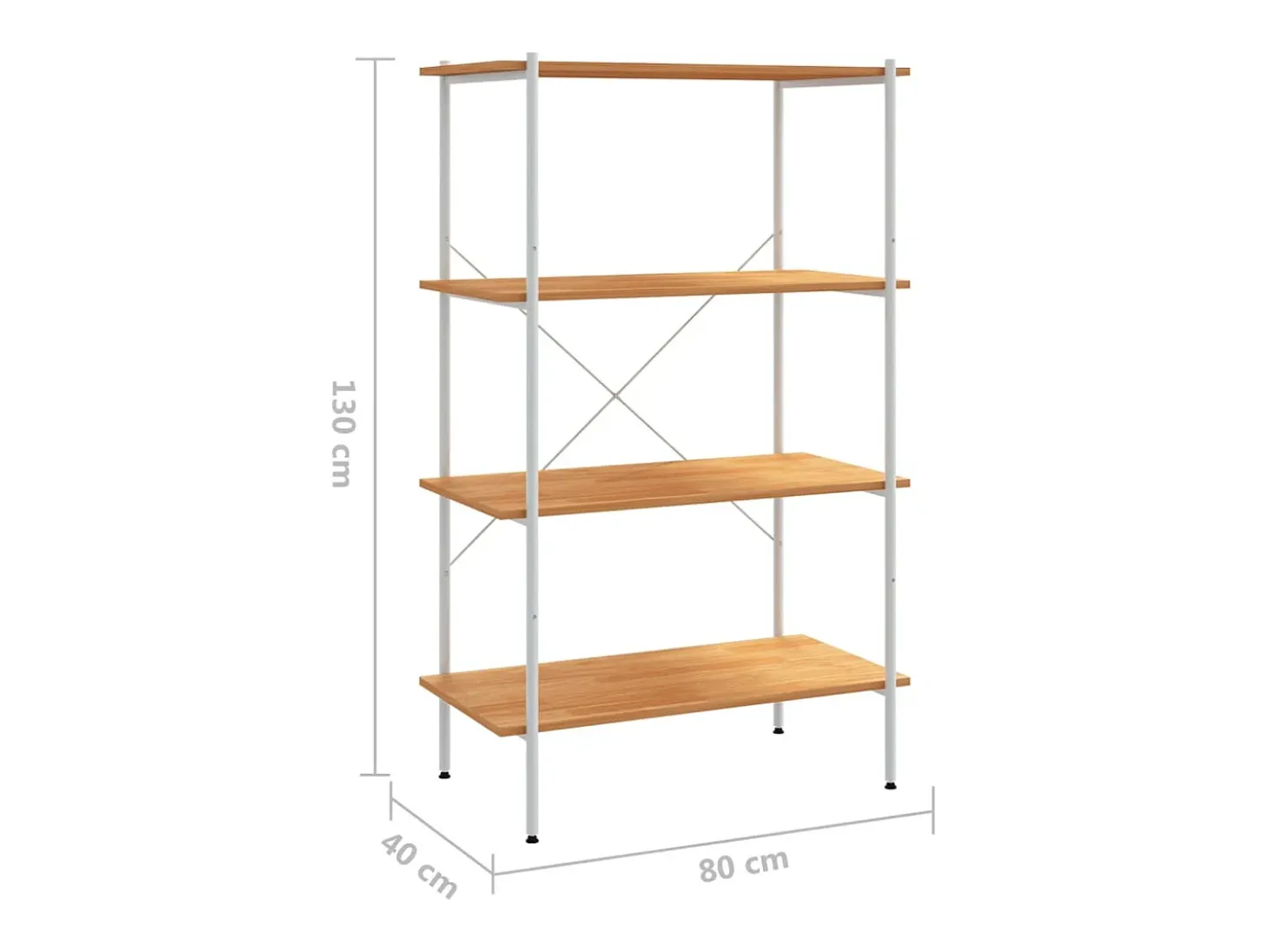 Unidade com 4 prateleiras 80x40x130 cm branco/cor de carvalho