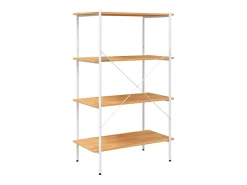 Unidade com 4 prateleiras 80x40x130 cm branco/cor de carvalho