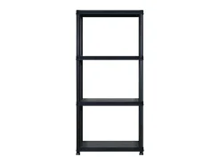 Unidade com 4 prateleiras 183x30,5x130 cm plástico preto PT722981